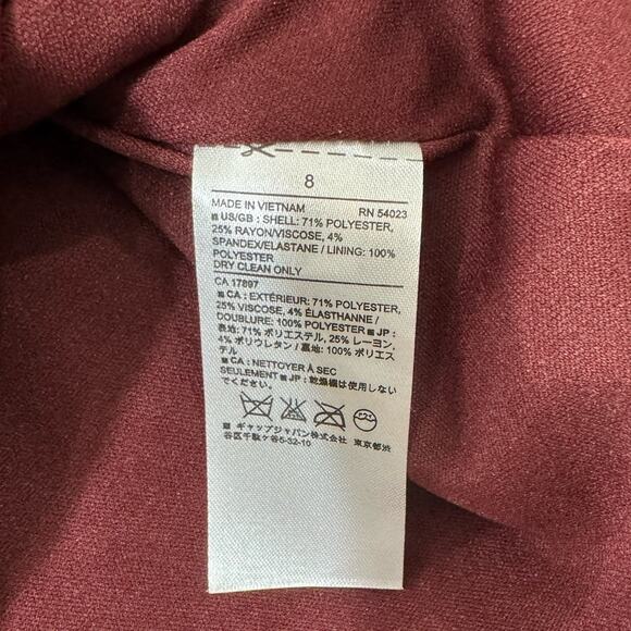 Banana Republic NWOT preppy maroon flared flowy swing skirt - Picture 5 of 5